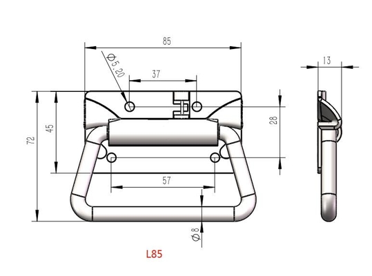L85mm Heavy Duty Skrzynka narzędziowa ze stali nierdzewnej Uchwyty klatki piersiowej SUS201 SUS304